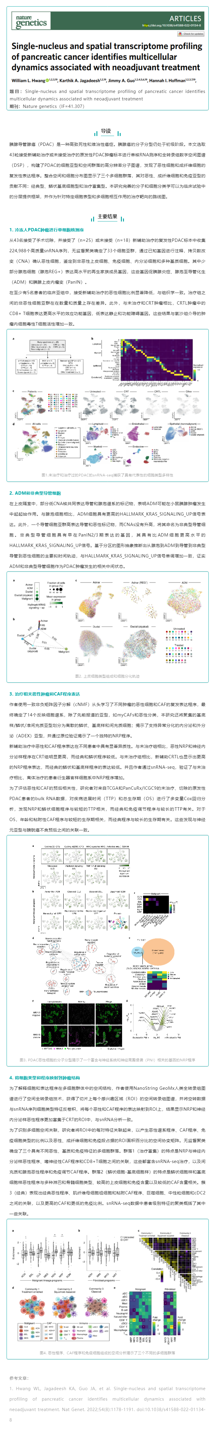 胰腺癌的單核和空間轉(zhuǎn)錄組分析識別與新輔助治療相關(guān)的多細胞動力學