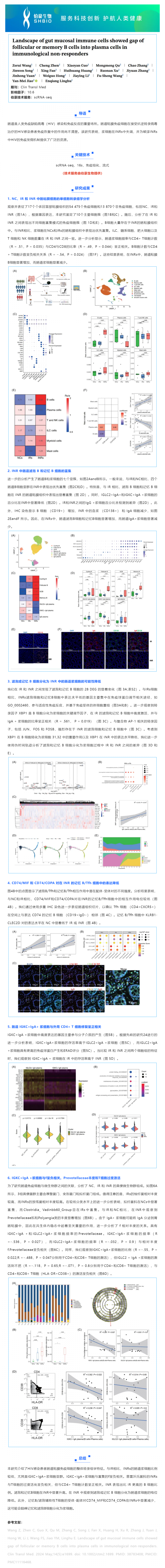 項目文章 _ 腸道粘膜免疫細(xì)胞分析顯示，在免疫無反應(yīng)者中，濾泡或記憶 B 細(xì)胞與漿細(xì)胞之間存在分化阻礙